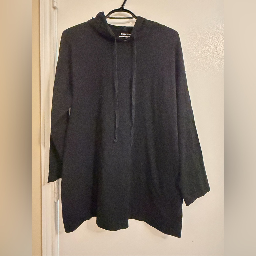 Eileen Fisher Black Top with Crew Neck - Picture 3 of 7